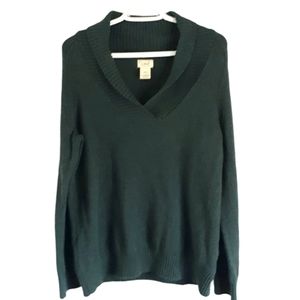 L.L. Bean Forest Green Wool Blend Men's Sweater, size Large
